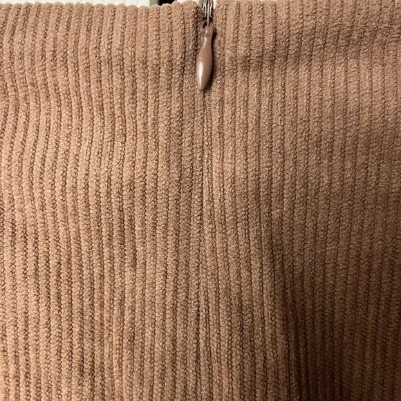 Halara High Waisted Back Zipper Split Hem 2-in-1 Corduroy Casual Skirt Brown M - Picture 9 of 10